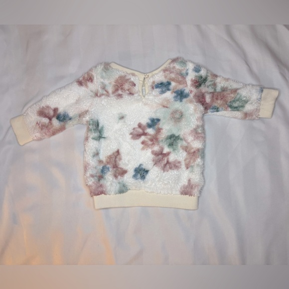 Juicy Couture Toddler Girls Kids Floral Faux Fur Top Sweater - Picture 2 of 2